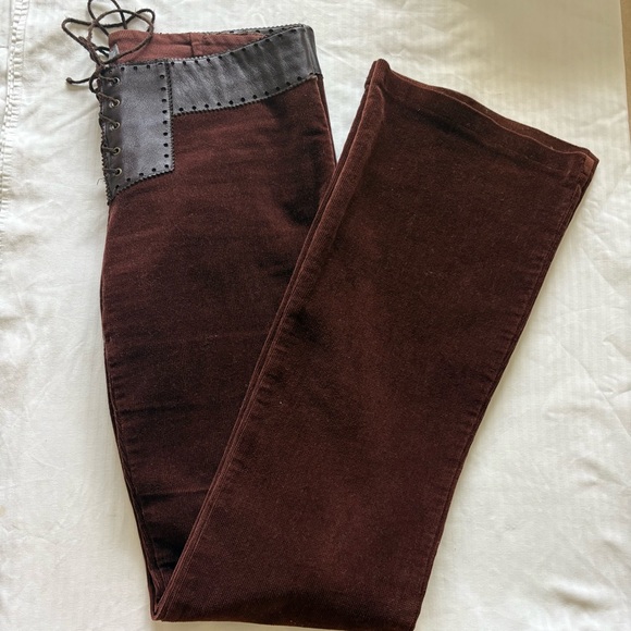 Bisou Bisou Corduroy Pants with Leather Trim - Picture 5 of 7